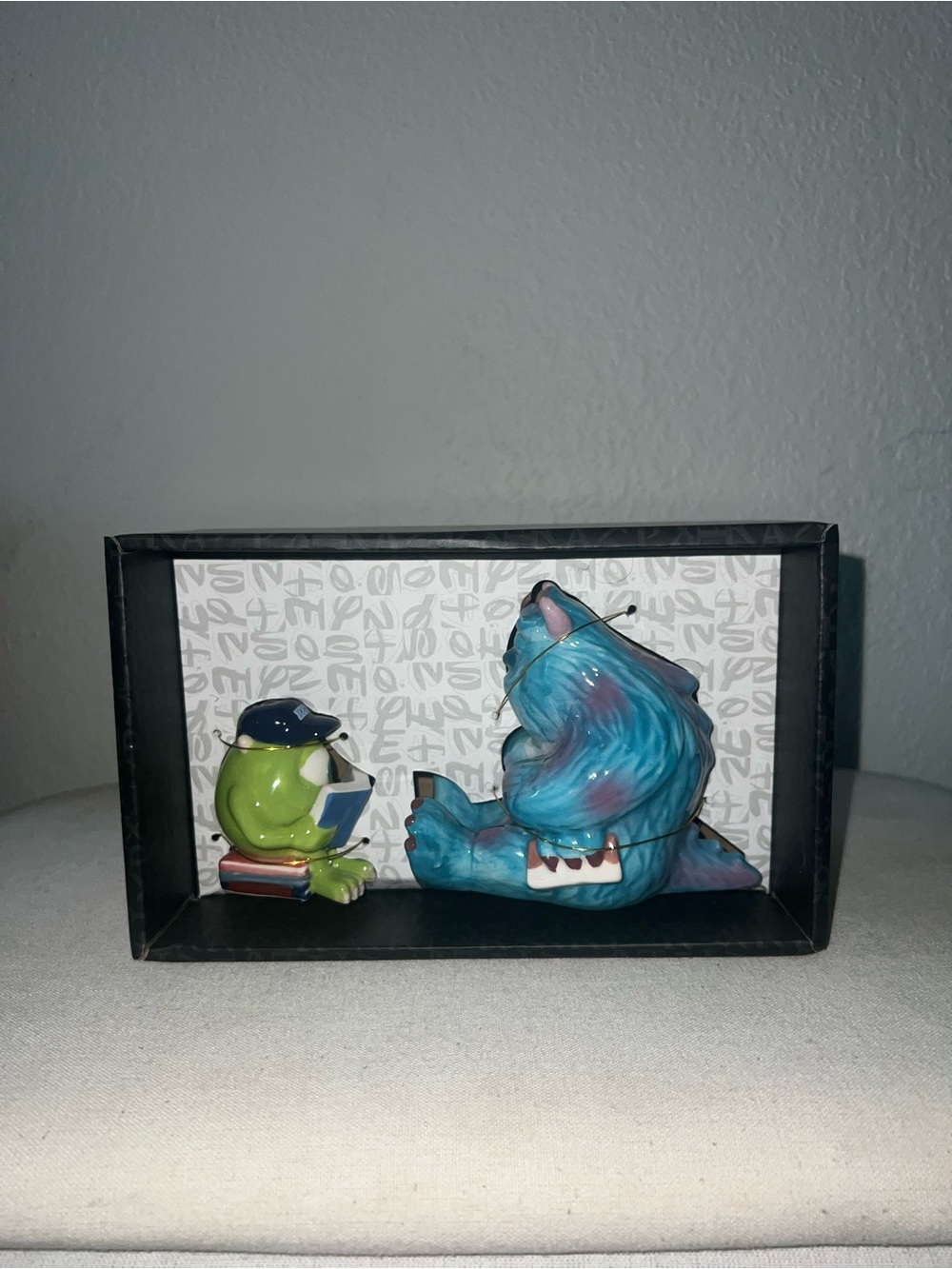 Disney Mike and Sulley Ceramic Figurine Set - Blue & Green